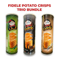 Fidele Potato Crisps Trio Bundle – BBQ, Mushroom & Cream, and Salt & Vinegar (3 x 130g)