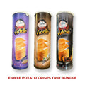 Fidele Potato Crisps Trio Bundle – BBQ, Mushroom & Cream, and Pizza (3 x 130g)