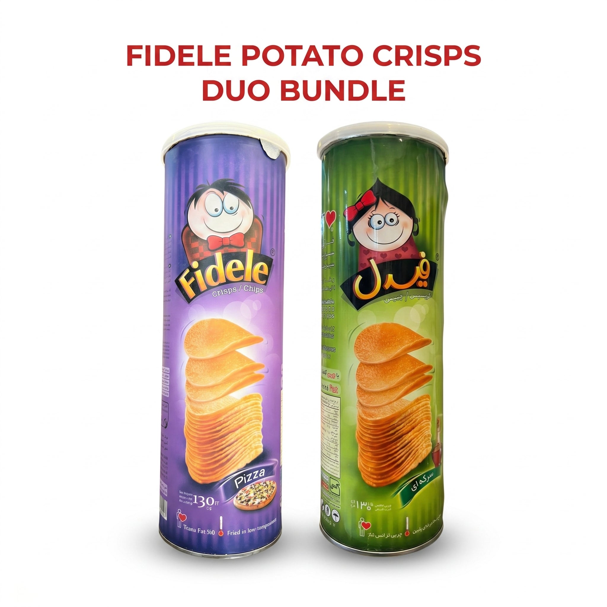 Fidele Potato Crisps Duo Bundle – Pizza + Zesty Vinegar (2 x 130g)