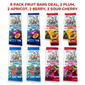 Baghestan Fruit Bar Variety Bundle –  8-Pack Artisanal Orchard Treats (Apricot, Berry, Sourcherry & Plum - 2 PIECE EACH - 12 INCH LARGE SIZE )