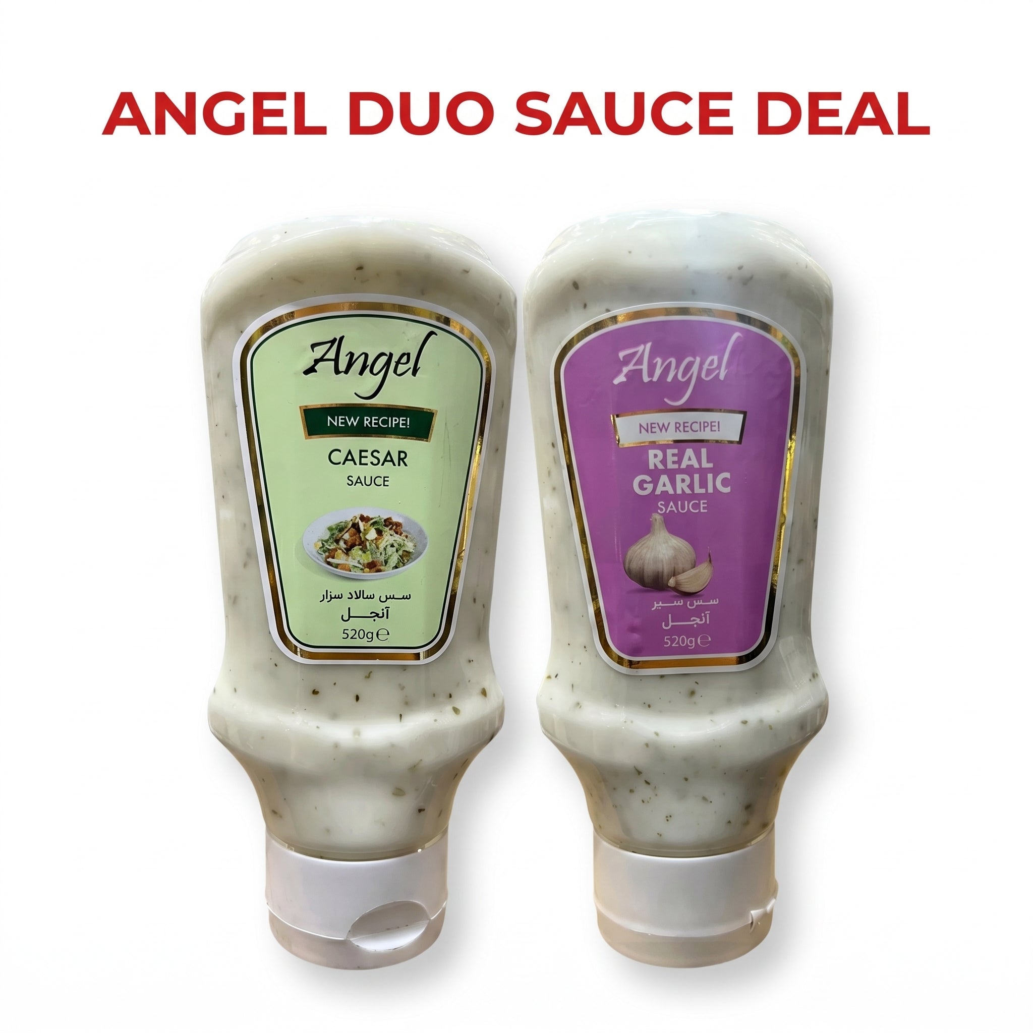 Angel Sauce Duo Deal– Premium Caesar & Real Garlic Sauce Bundle (2 x 520g)