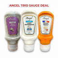 Angel Sauces Trio – 3-Pack Bundle: Creamy French, Real Garlic & Light Mayonnaise (500g-520g Bottles)