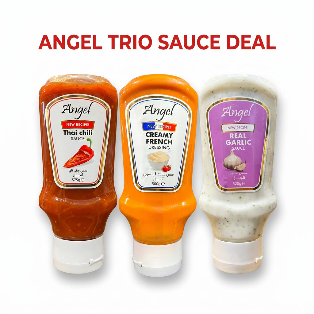 Angel Trio Deal – 3-Pack : Thai Chili, Real Garlic & Creamy French (Over 1.5kg of Premium Taste)