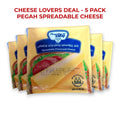 Pegah Premium Spreadable Processed Cheese Bulk Pack – 5-Piece  (Total 900g -180 G EACH )