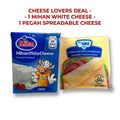 Mihan & Pegah Cheese Duo – 2-Pack : 1x Mihan White Cheese (210g) + 1x Spreadable Processed Cheese (180g)