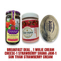 Sweet & Creamy Breakfast Trio – 3-Pack Bundle: Willie Cream Cheese + Shana Strawberry Jam (280g) + Sun Tivan Strawberry Cream
