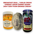 Sweet & Creamy Breakfast Trio – 3-Pack Bundle: Willie Cream Cheese + Shana Sour Cherry Jam (280g) + Sun Tivan Orange Cream