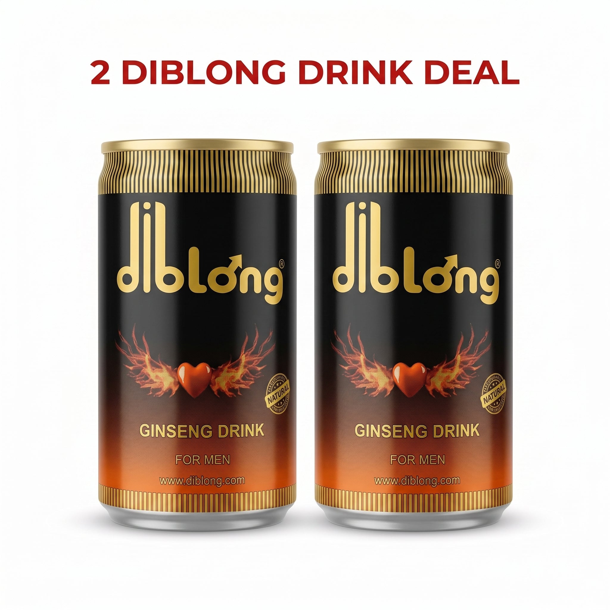 Diblong Power Duo – 2-Pack Performance Energy Set: Premium Ginseng Vitality Drink for Men (150ml x 2)
