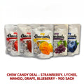 Daffodils Chew Candy Fruit Bundle (5-Pack) – Mango, Lychee, Grape, Strawberry & Blueberry Soft Chews (90g x 5 - 450G)