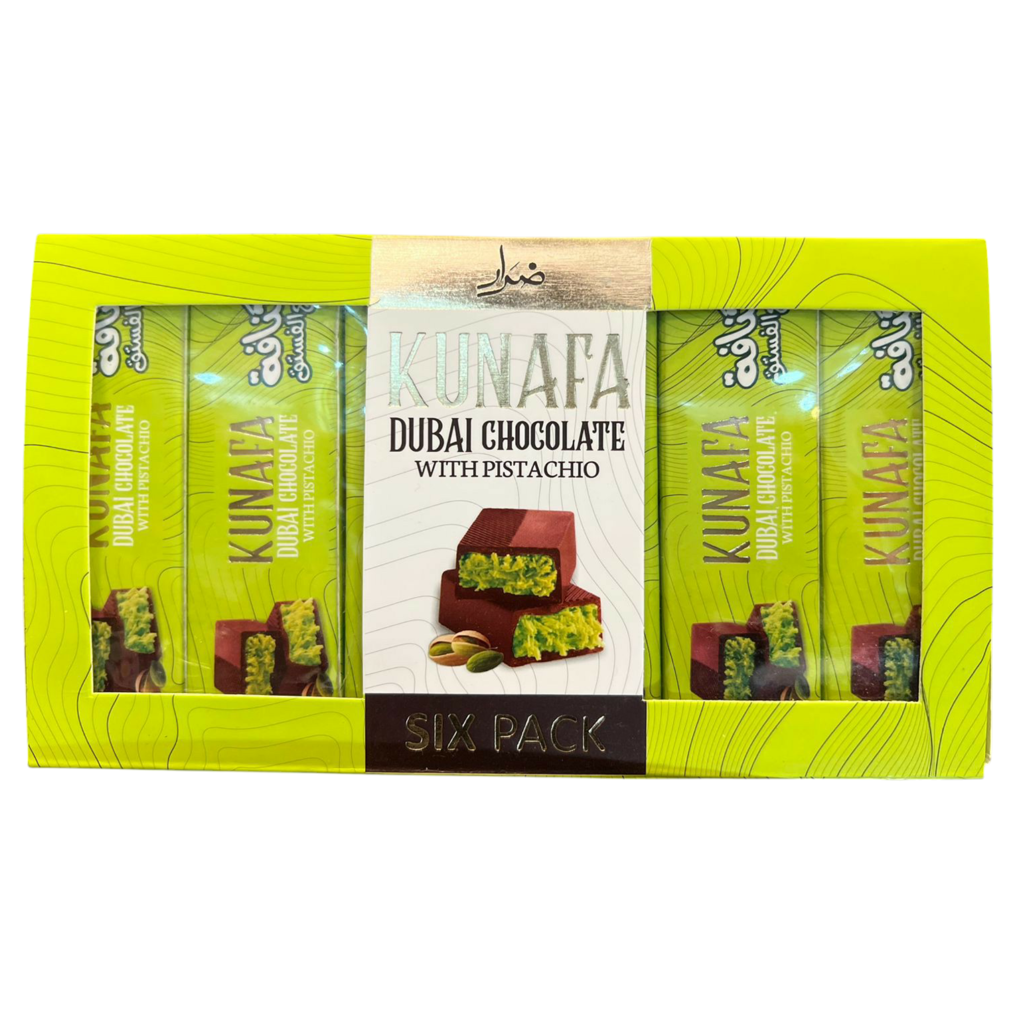Kunafa Dubai Chocolate with Pistachio – Six Pack Gourmet Bars (240g)