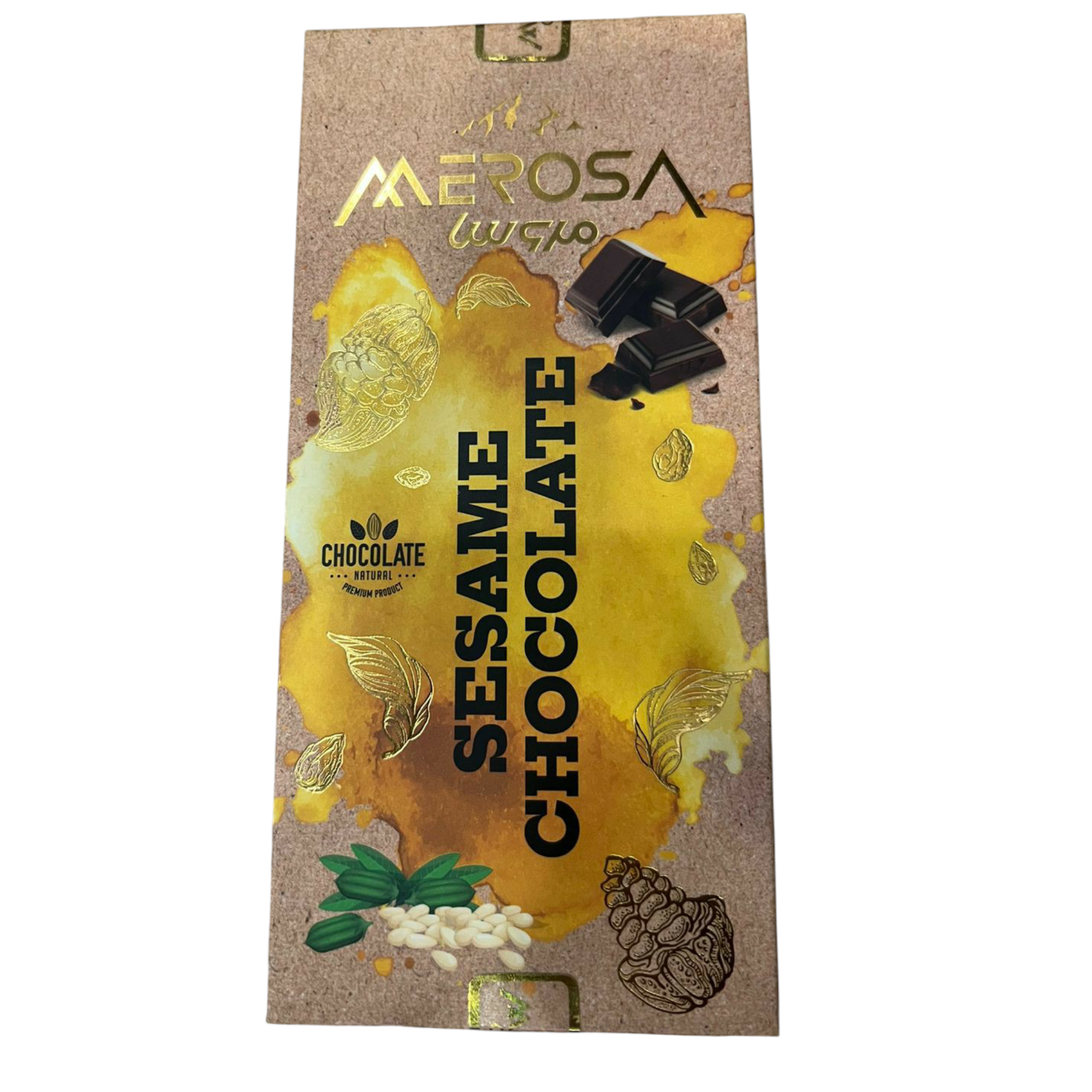 Merosa Premium Sesame Chocolate | Artisanal Dark Cocoa Blend - 90g