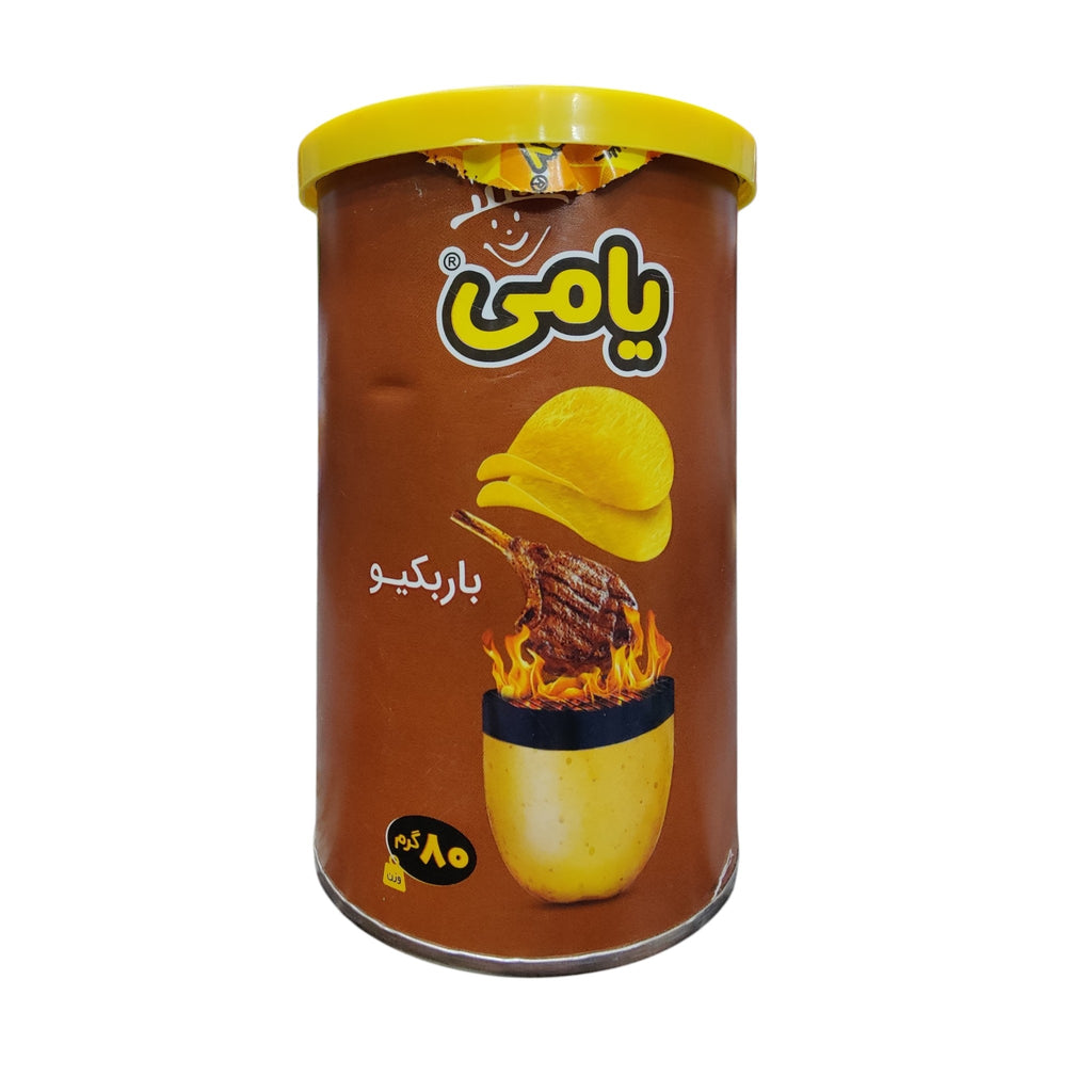 Yummy Premium Smoky BBQ Stackable Potato Chips – 40% Less Fat Crisps (80 G )