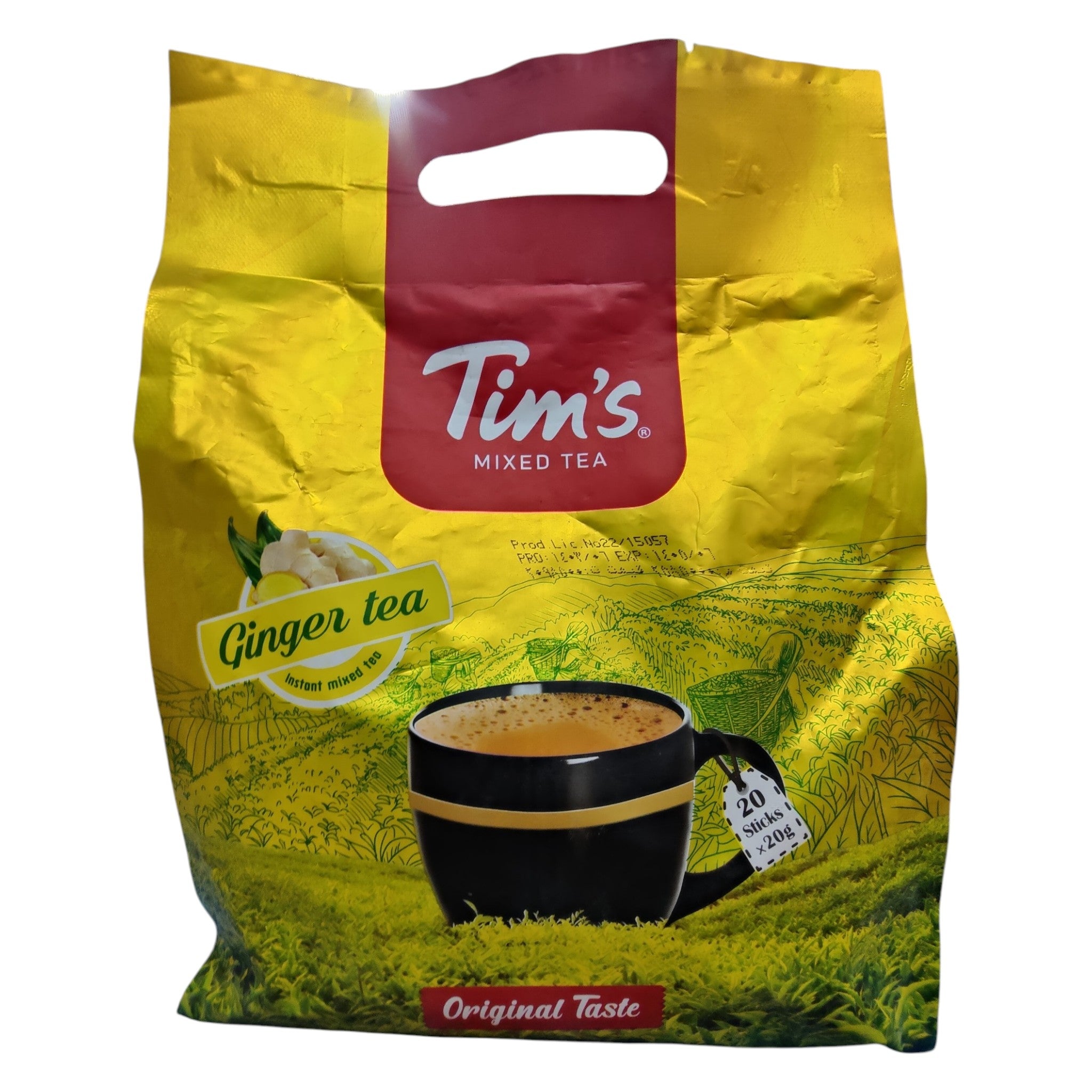 Tim's Instant Ginger Mixed Tea (20 Sticks x 20g) - Original Taste Premium Tea Mix