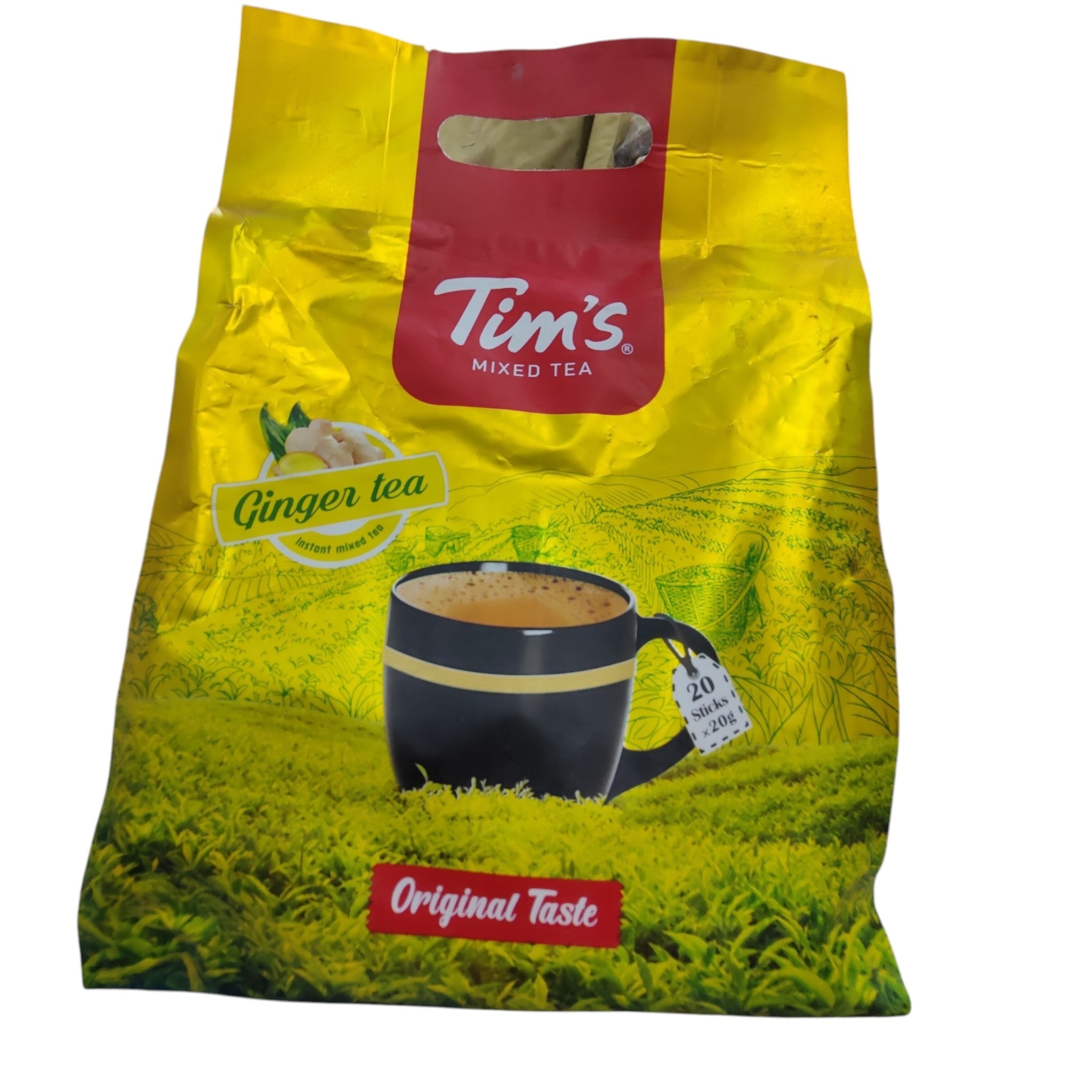 Tim's Instant Ginger Mixed Tea (20 Sticks x 20g) - Original Taste Premium Tea Mix