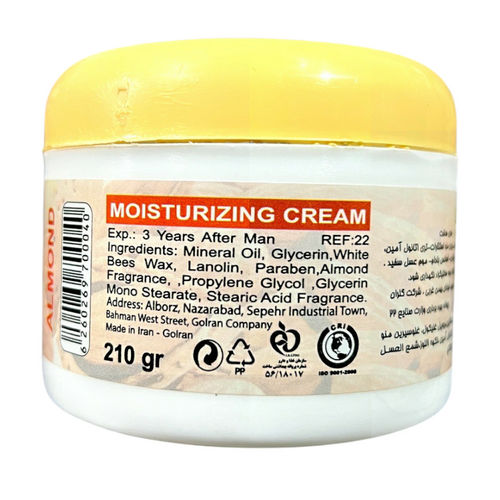 Aray Almond Replenishing Moisturizing Cream | Intensive Dermal Toning & Hydration (210g)