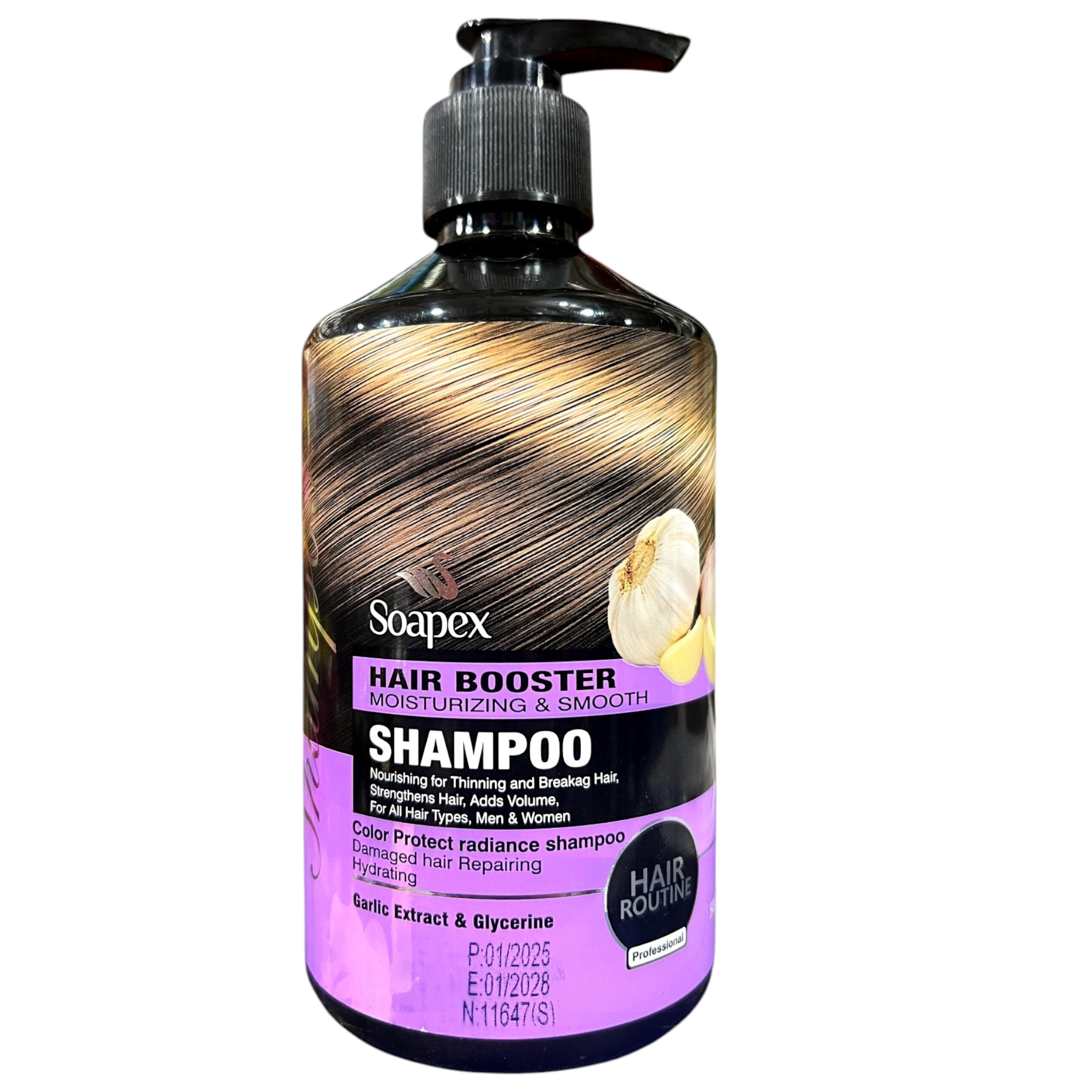 Soapex Hair Booster Garlic & Glycerine Shampoo | Salon-Tested Natural Hair Care for Thinning & Breakage (500g)