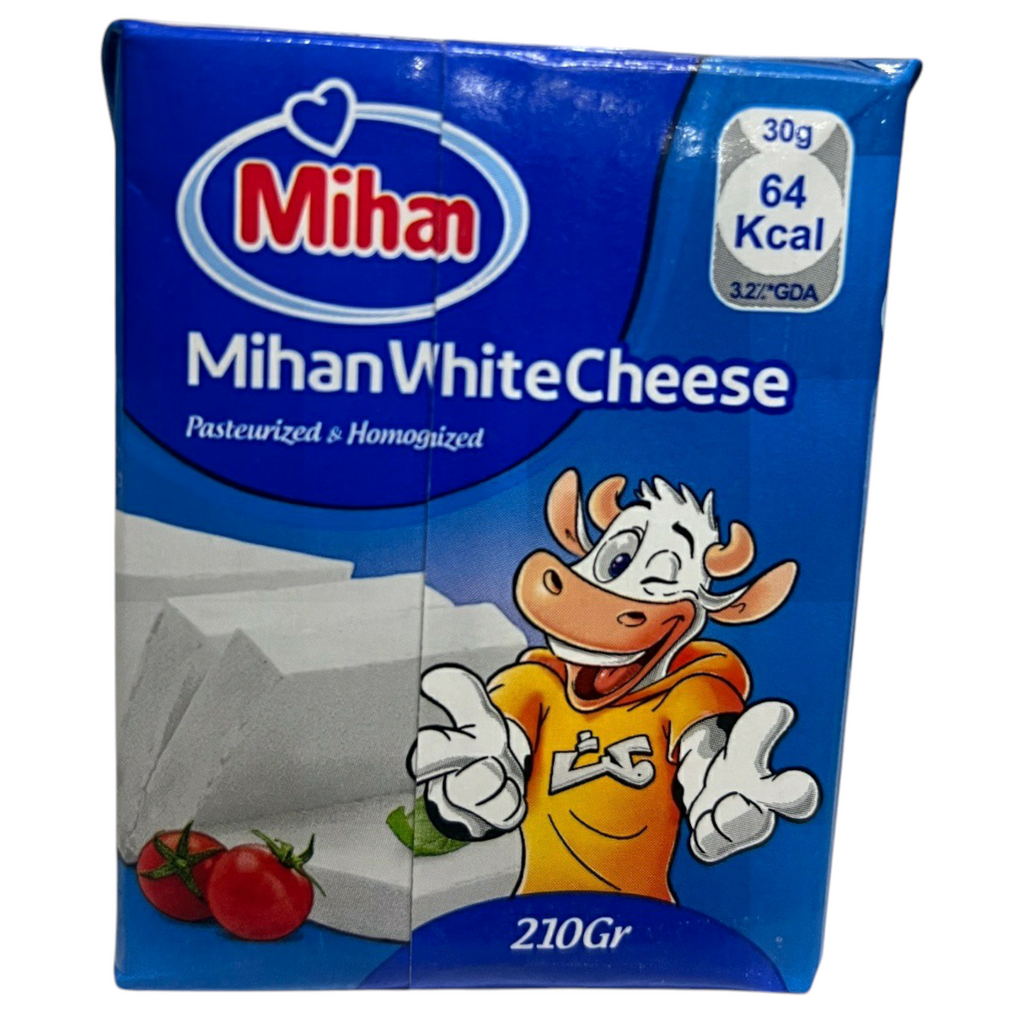 Mihan & Pegah Cheese Duo – 2-Pack : 1x Mihan White Cheese (210g) + 1x Spreadable Processed Cheese (180g)
