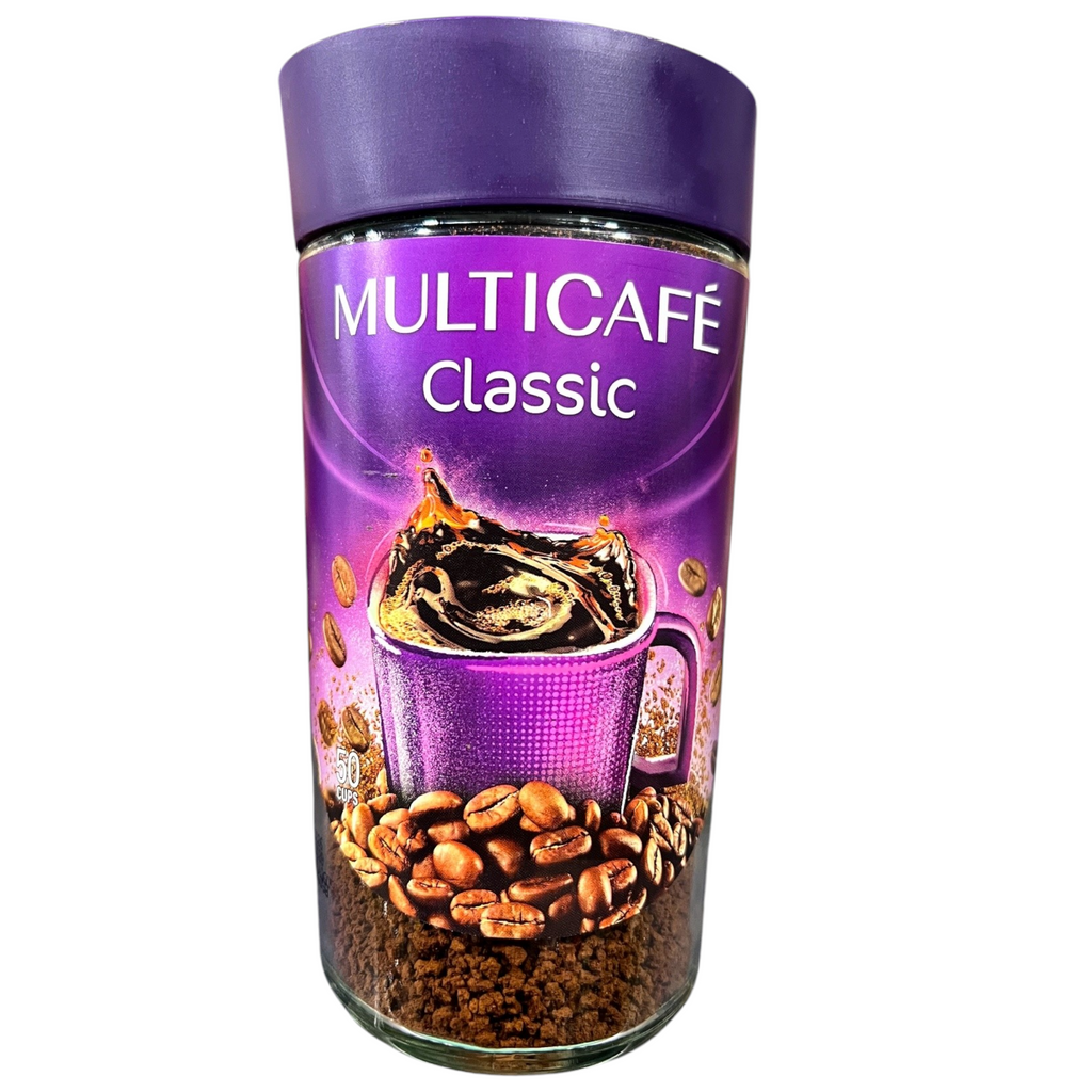 MultiCafé Classic Instant Coffee – 100g Glass Jar (50 Cups) | 100% Pure Bold Roast for a Rich Morning Brew