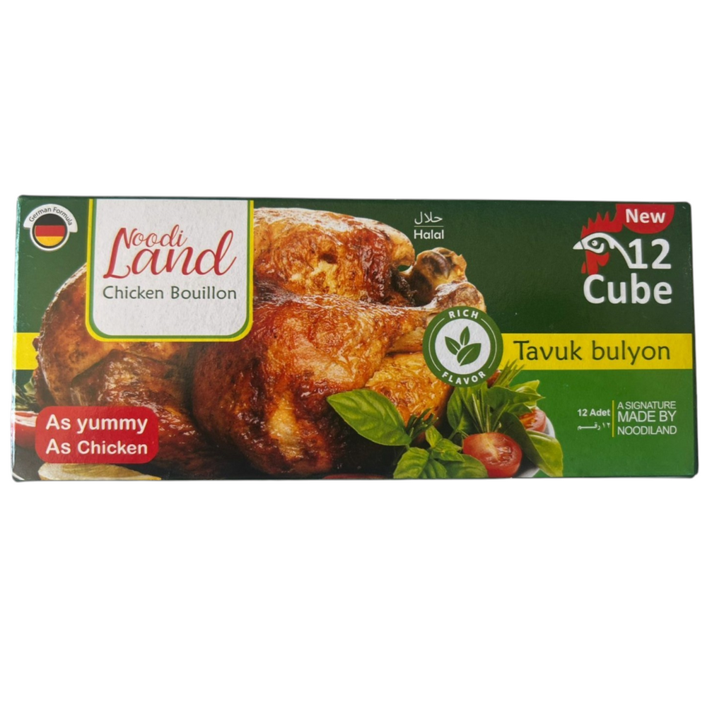 NoodiLand Premium Chicken Bouillon Cubes – German Formula, Halal Certified (12 Pack)