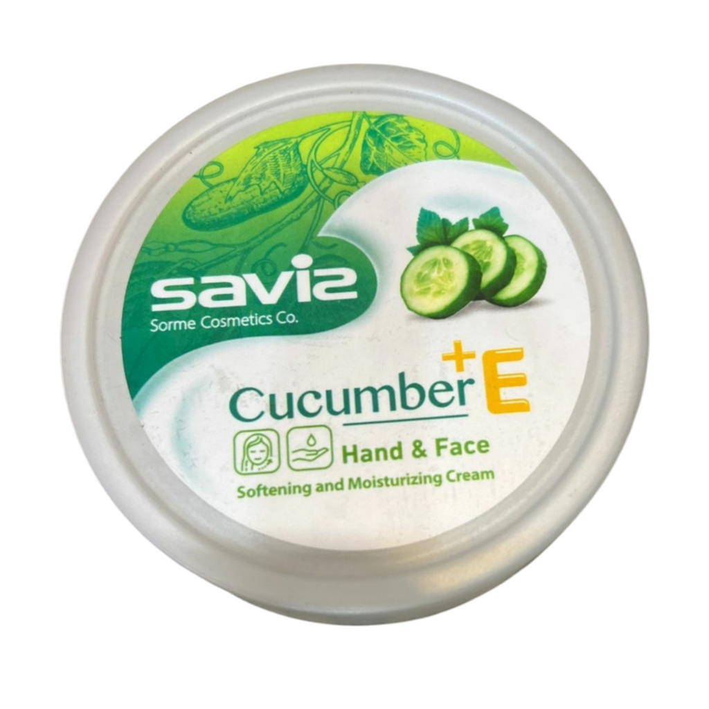 Saviz Cucumber & Vitamin E Face & Hand Cream | Intensive Softening & Moisturizing – 180g