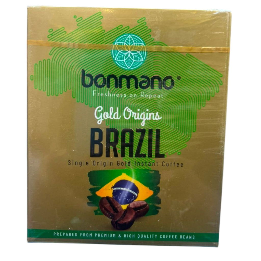 Bonmano Gold Origins Brazil Instant Coffee – 24 Premium Sachets