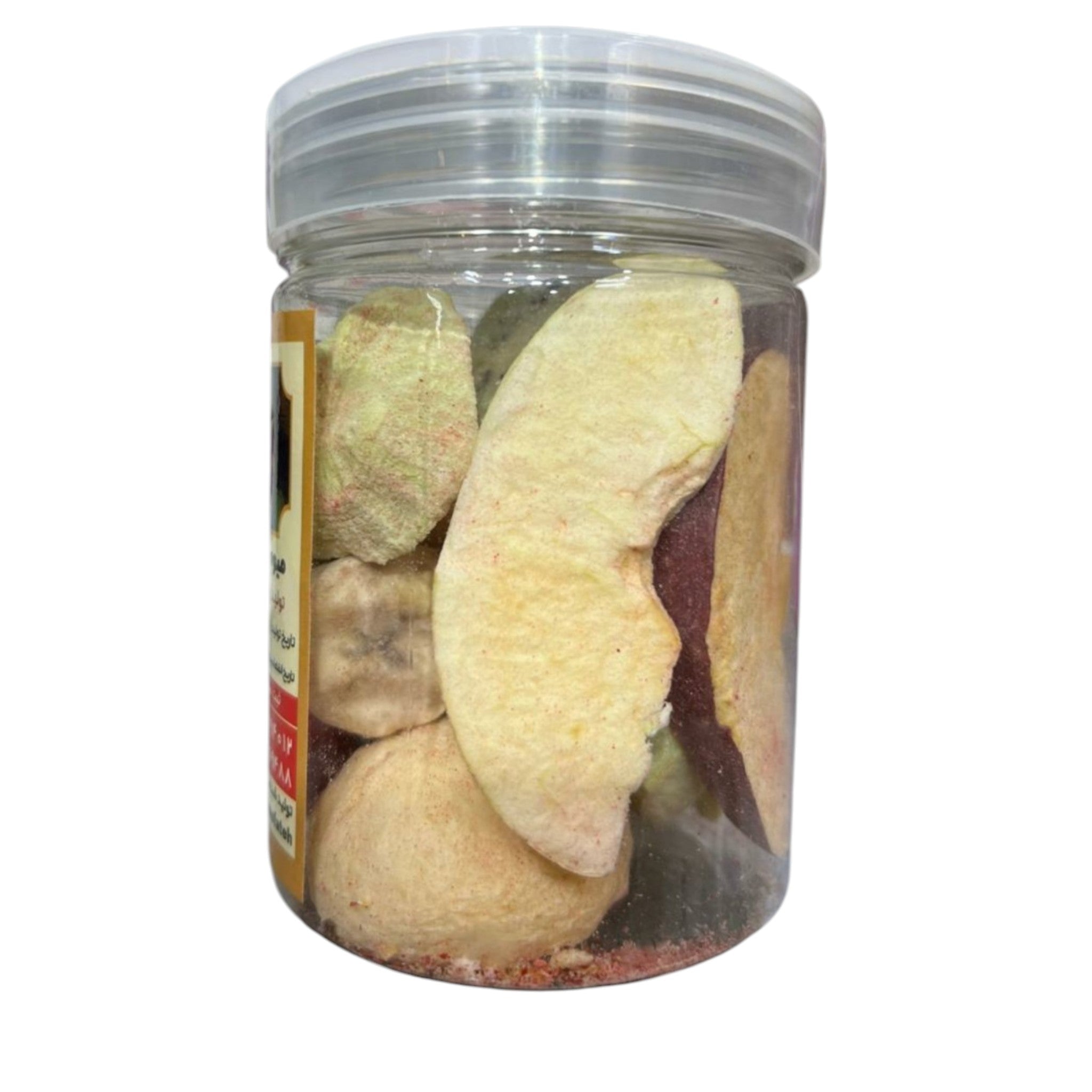 Haj Mofateh Premium Freeze-Dried Mixed Fruits – Authentic Persian Crispy Fruit Slices Snack (Gourmet Clear Jar)