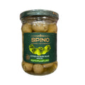 Spino Premium Pitted Pickled Olives – Special Grade Whole Green Olives (460g Glass Jar)