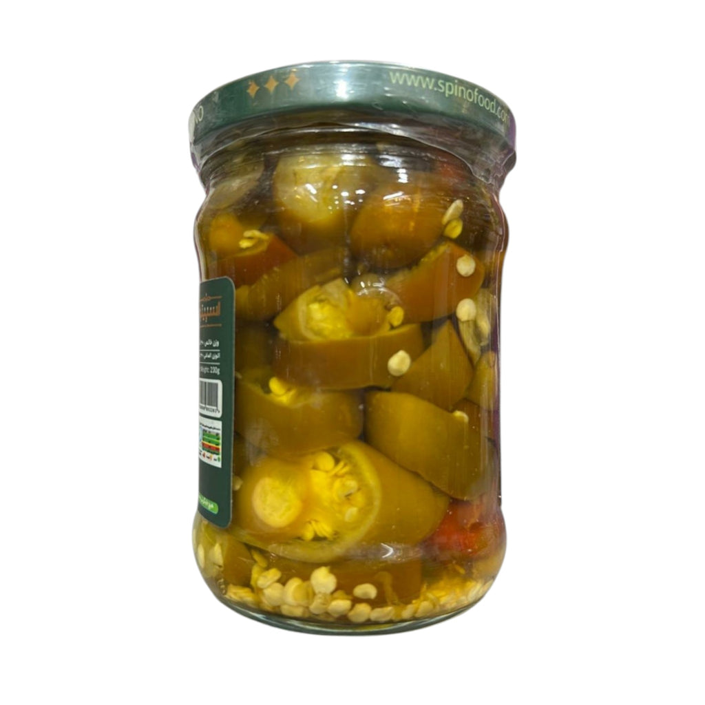 Spino Premium Sliced Jalapeno Peppers – Zesty Pickled Jalapeno Slices (460g Glass Jar)