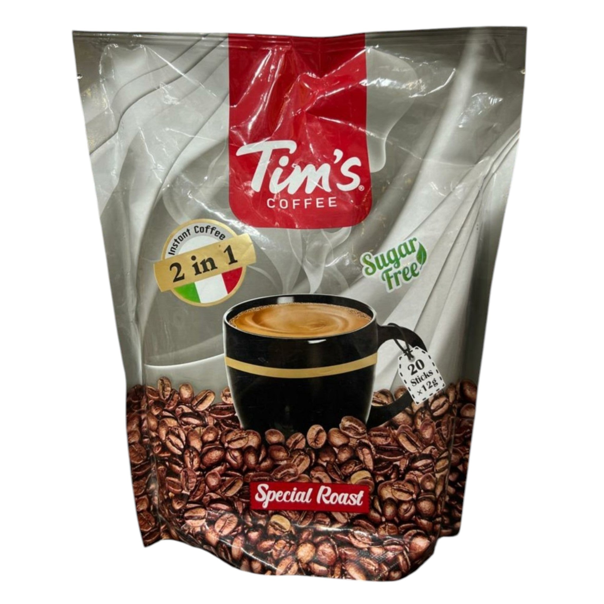Tim's Coffee 2-in-1 Special Roast – Premium Sugar-Free Instant Coffee Mix (20 Sticks x 12g)