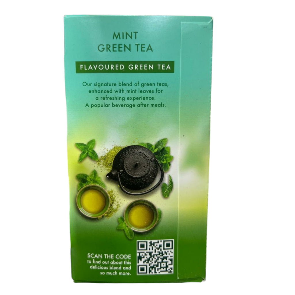 Ahmad Tea London Mint Green Tea – Premium Cool Blend with Mint Leaves (20 Foil Envelopes Box)