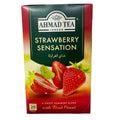 Ahmad Tea London Strawberry Sensation Flavored Black Tea – 20 Foil Envelopes Box