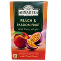 Ahmad Tea London Peach & Passion Fruit Flavored Black Tea – 20 Foil Envelopes Box