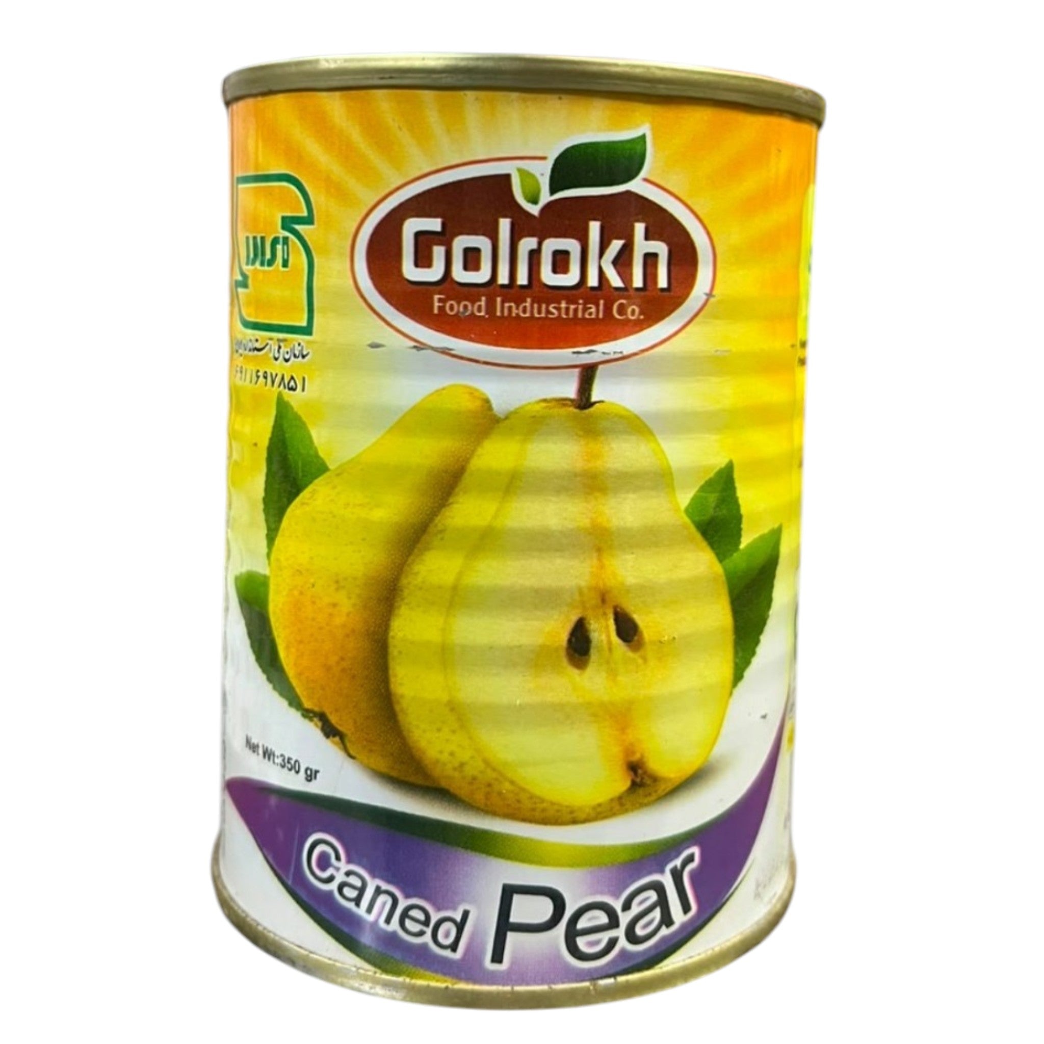 Golrokh Premium Canned Pear Halves in Light Syrup 350g - Made in Iran