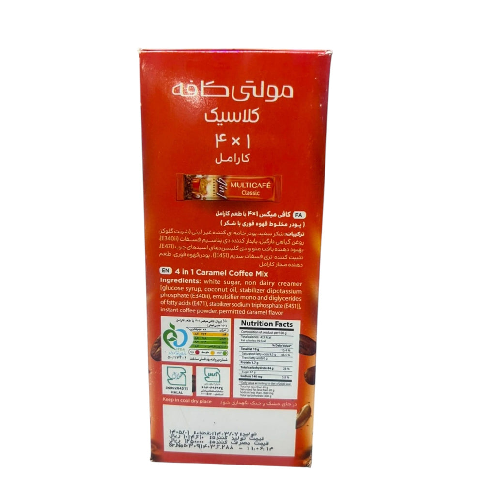 Multicafé Classic 4 in 1 Caramel Instant Coffee Mix 216g (12 Sticks x 18g)