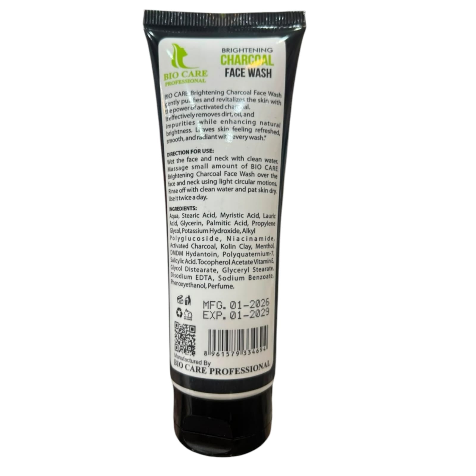 Bio Care Professional Brightening Charcoal Face Wash – Deep Cleansing & Clarifying Purifier (100ml)