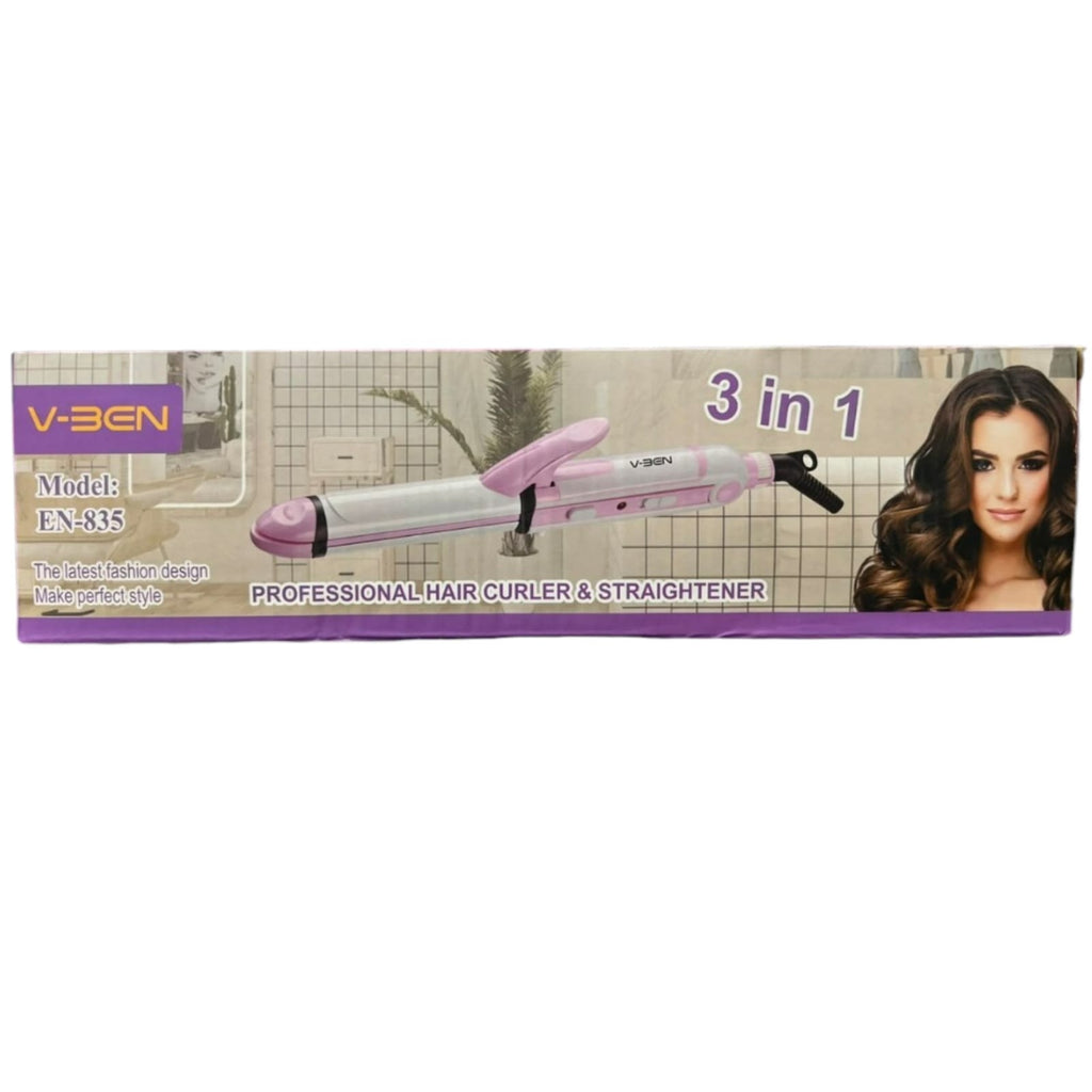 V-BEN EN-835 3-in-1 Professional Hair Curler & Straightener – Multi-Styler Wand