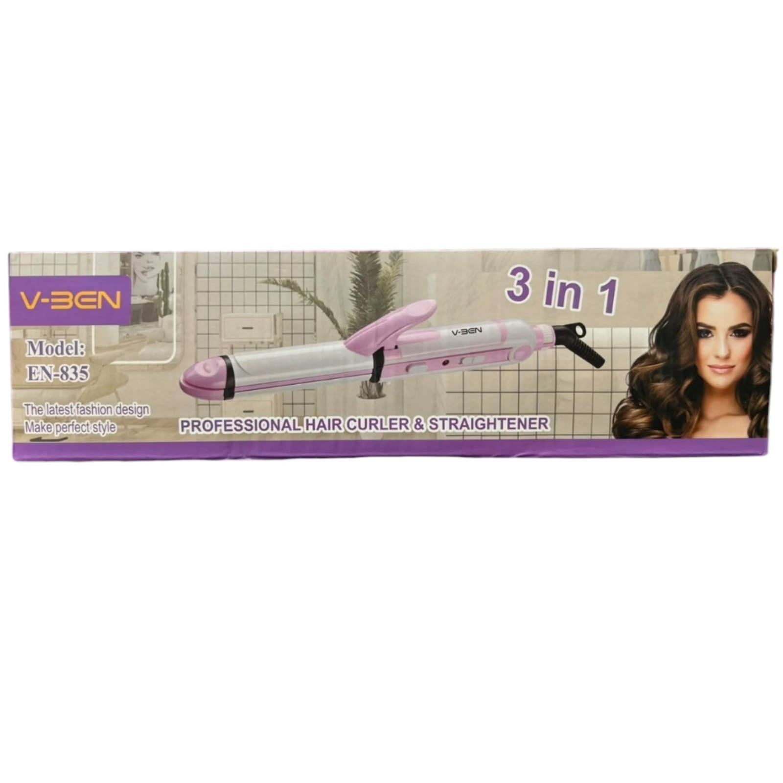 V-BEN EN-835 3-in-1 Professional Hair Curler & Straightener – Multi-Styler Wand