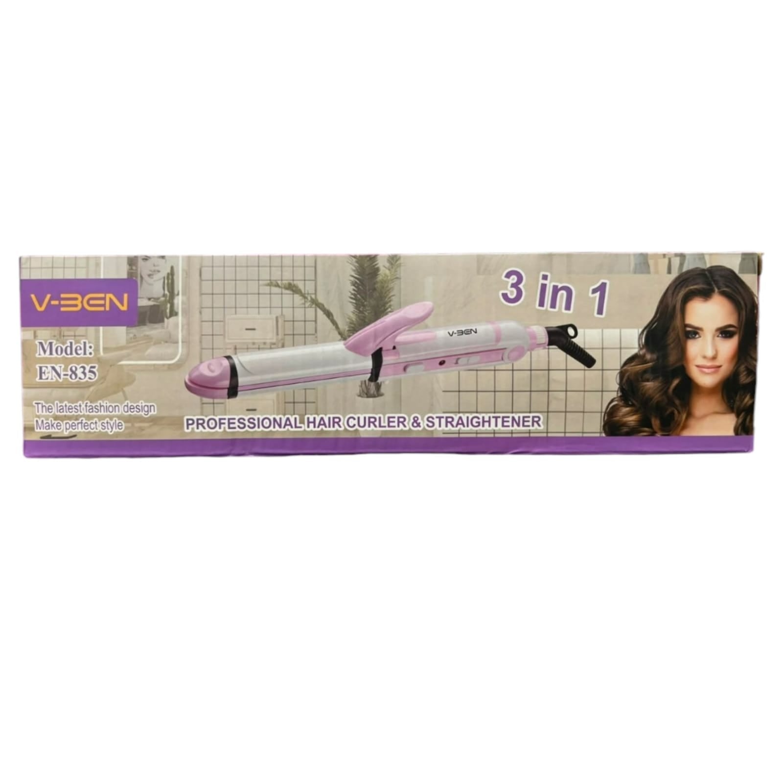 V-BEN EN-835 3-in-1 Professional Hair Curler & Straightener – Multi-Styler Wand