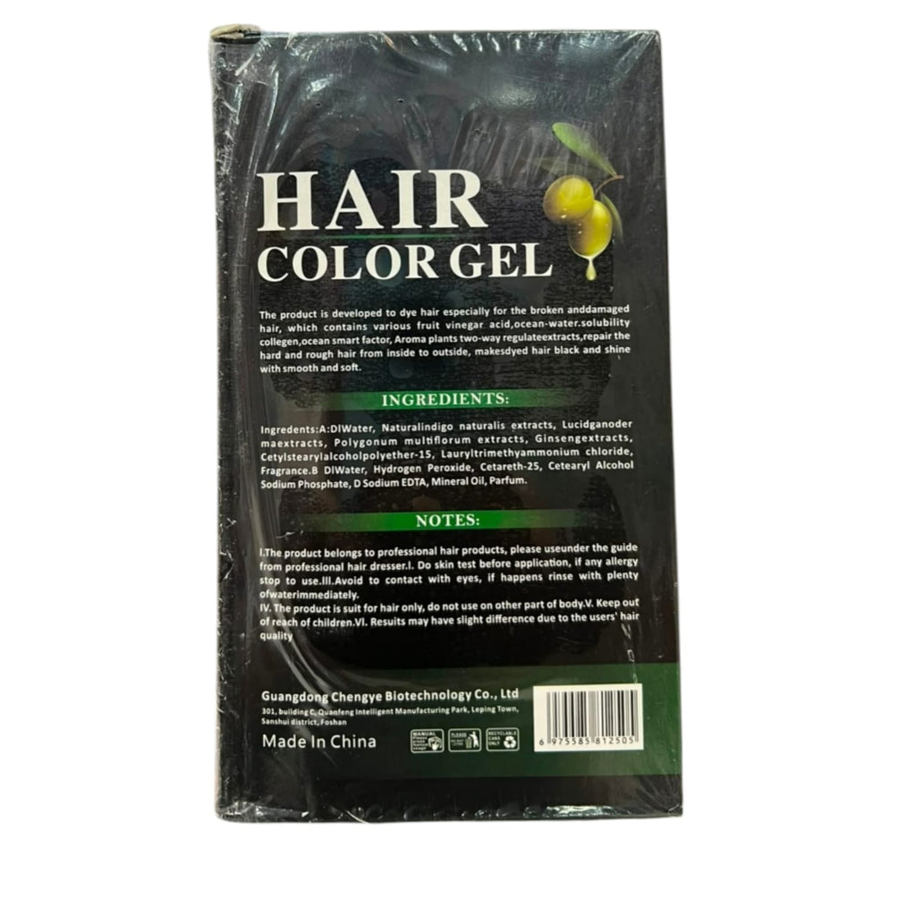 Welltno Professional 3-in-1 Ammonia-Free Hair Color Gel – Natural Black (250ml x 2)