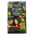 Welltno Professional 3-in-1 Ammonia-Free Hair Color Gel – Natural Black (250ml x 2)