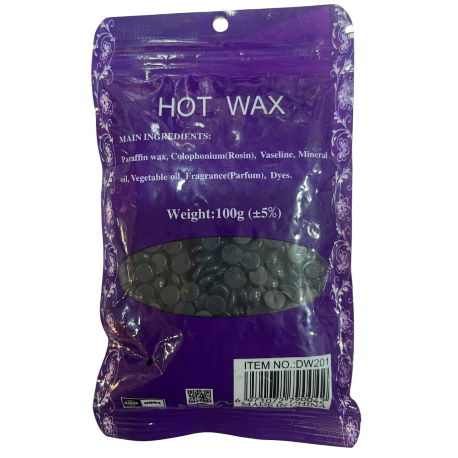 Konsung Beauty Professional Strip-Free Hot Wax Beans – Black Hard Wax Pellets (100g)