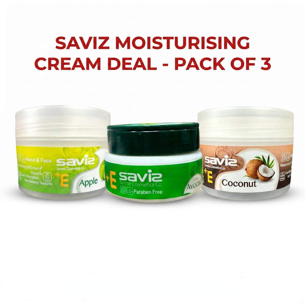 Saviz Moisturizing Hand & Face Soft Cream Bundle – Apple, Avocado, and Coconut creams