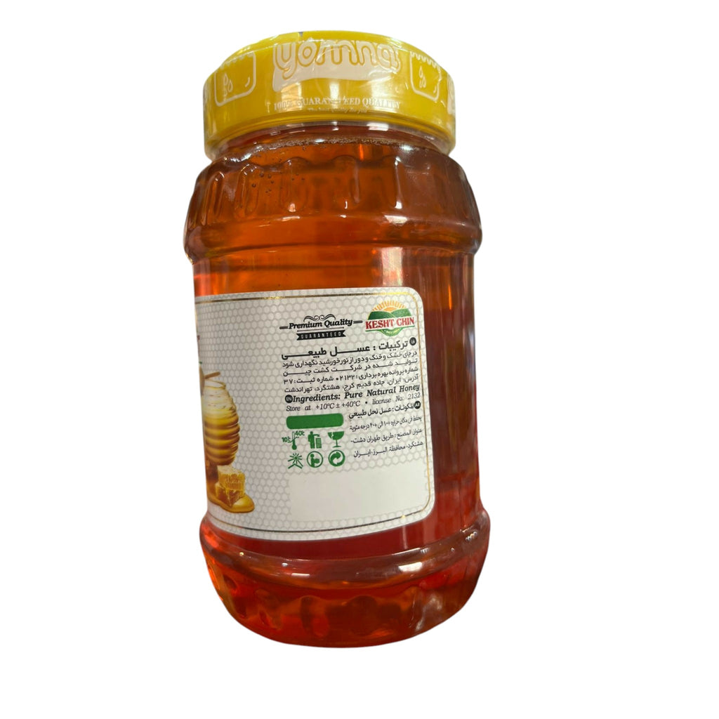 Kesht Chin Premium Natural Persian Honey – 100% Pure Mess-Free Squeeze Bottle (1 KG) | Raw Golden Nectar for Healthy Breakfasts
